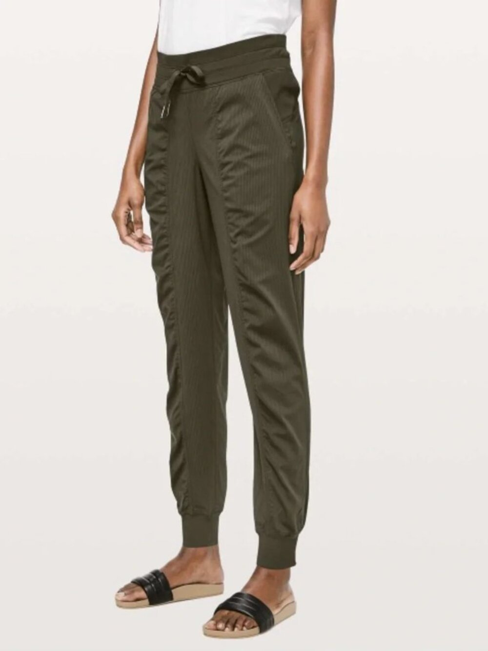 LULULEMON Dance Studio 28" Joggers Pants Dark Olive Sz 2 Swift Pull-On Gym Yoga